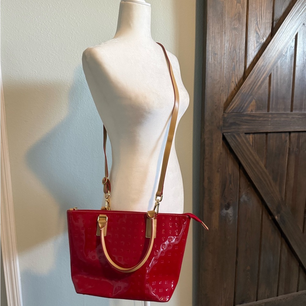 Arcadia Red Patent Leather Satchel